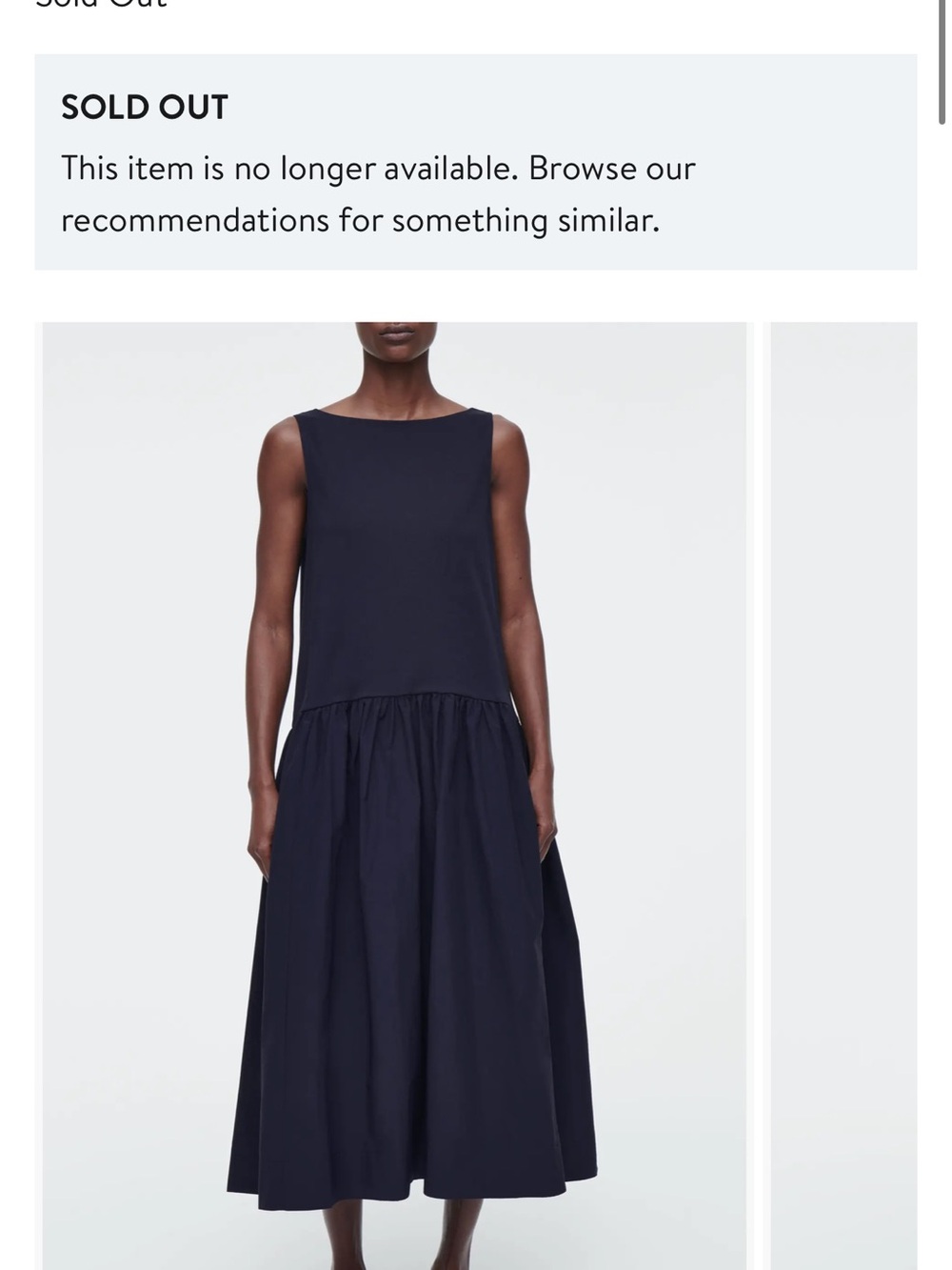 COS Navy Sleeveless Drop-Waist Maxi Dress